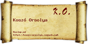 Koszó Orsolya névjegykártya